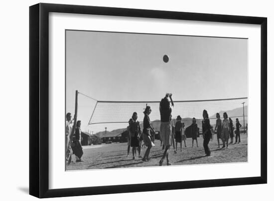 Volley Ball Game-Ansel Adams-Framed Art Print