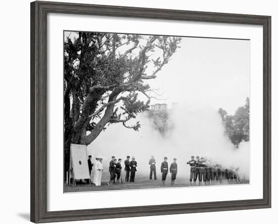 Volley Firing, U.S. Naval Academy-null-Framed Photo