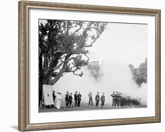 Volley Firing, U.S. Naval Academy-null-Framed Photo