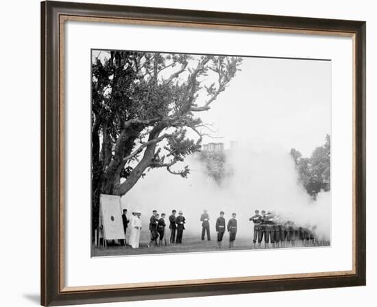 Volley Firing, U.S. Naval Academy-null-Framed Photo