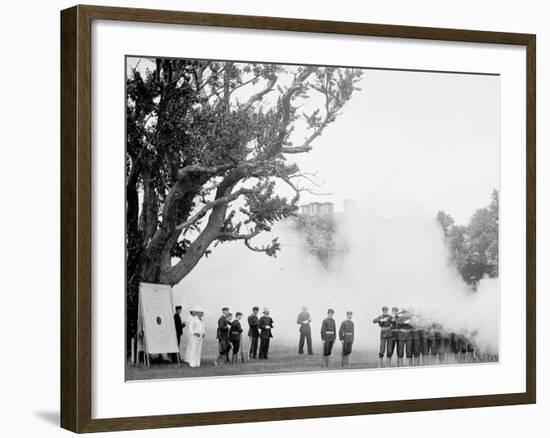 Volley Firing, U.S. Naval Academy-null-Framed Photo