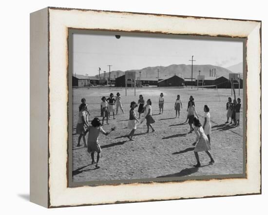 Volleyball at Manzanar Relocation Center, 1943-Ansel Adams-Framed Premier Image Canvas