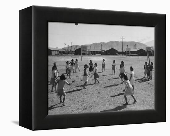 Volleyball at Manzanar Relocation Center, 1943-Ansel Adams-Framed Premier Image Canvas