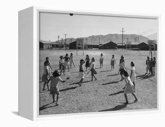 Volleyball at Manzanar Relocation Center, 1943-Ansel Adams-Framed Premier Image Canvas