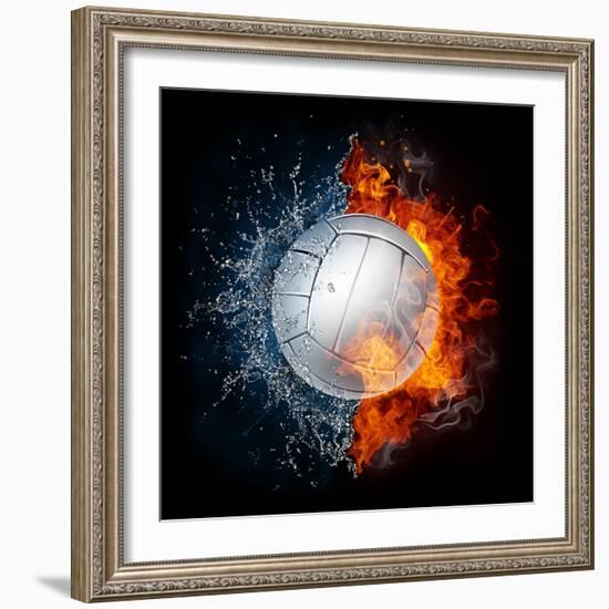 Volleyball Ball-RaStudio-Framed Art Print