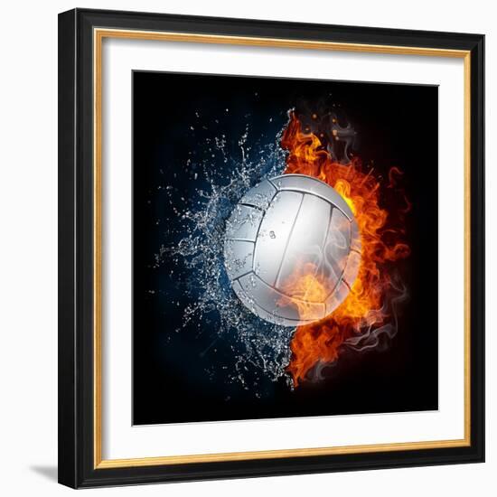 Volleyball Ball-RaStudio-Framed Art Print