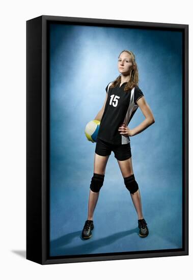 Volleyball Girl-Val Thoermer-Framed Premier Image Canvas