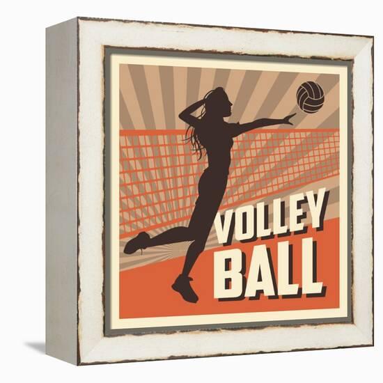 Volleyball Sport and Hobby Design-Jemastock-Framed Stretched Canvas