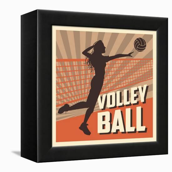 Volleyball Sport and Hobby Design-Jemastock-Framed Stretched Canvas