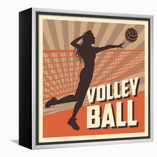 Volleyball Sport and Hobby Design-Jemastock-Framed Stretched Canvas