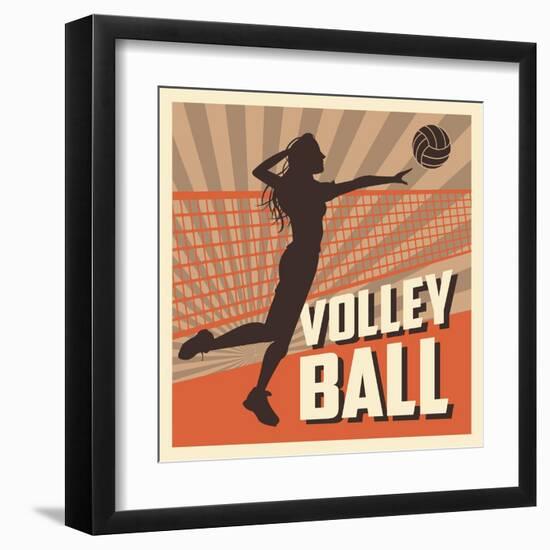 Volleyball Sport and Hobby Design-Jemastock-Framed Art Print