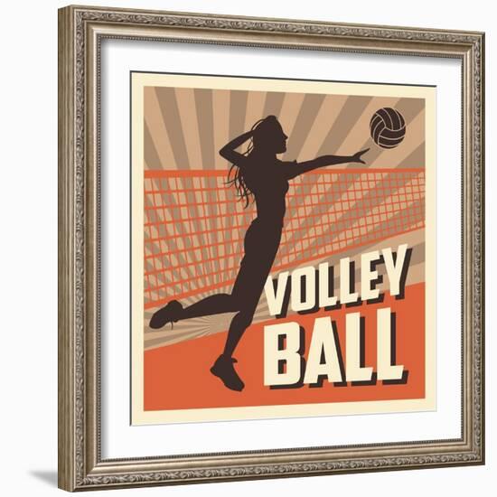 Volleyball Sport and Hobby Design-Jemastock-Framed Art Print