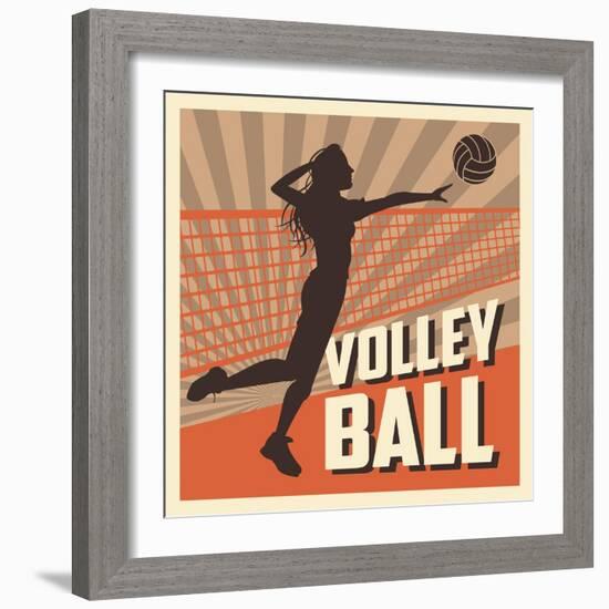 Volleyball Sport and Hobby Design-Jemastock-Framed Art Print