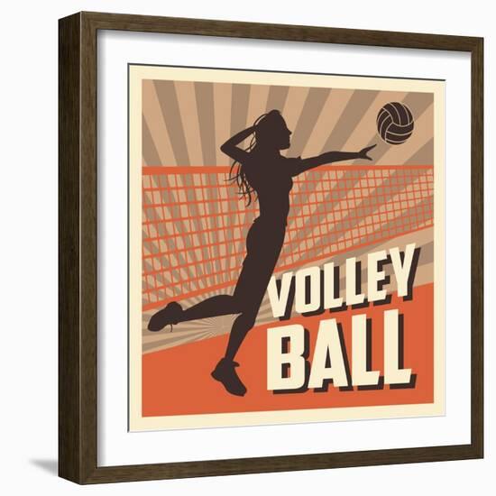 Volleyball Sport and Hobby Design-Jemastock-Framed Art Print