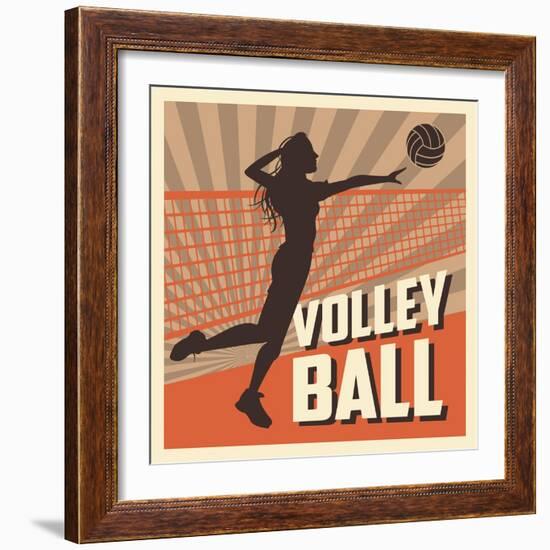 Volleyball Sport and Hobby Design-Jemastock-Framed Art Print