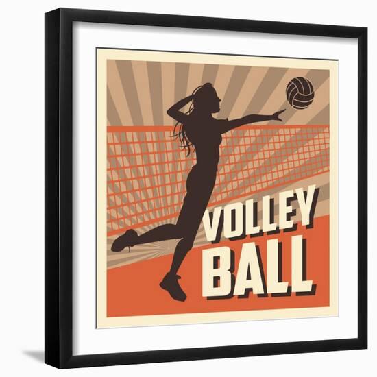 Volleyball Sport and Hobby Design-Jemastock-Framed Art Print