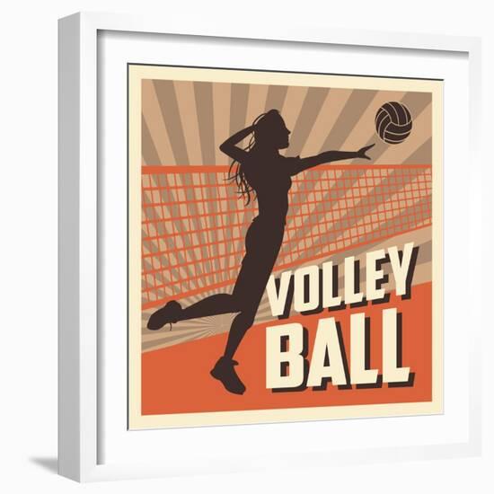 Volleyball Sport and Hobby Design-Jemastock-Framed Art Print