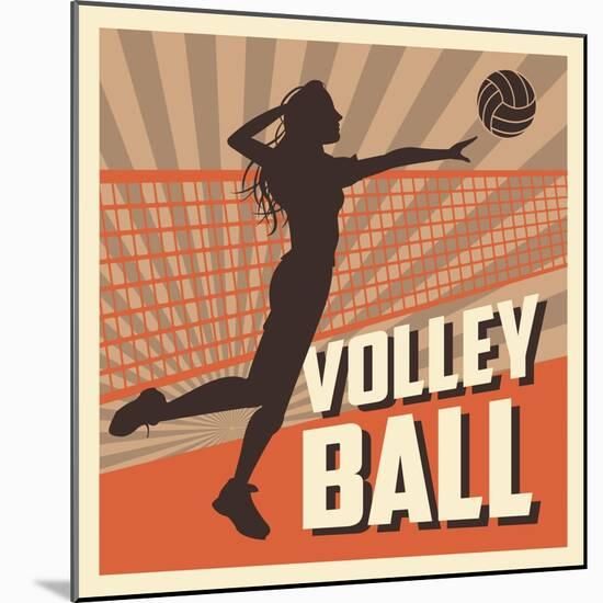 Volleyball Sport and Hobby Design-Jemastock-Mounted Art Print