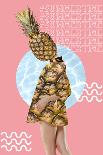 Modern Art Collage. Girl with pineapple head-Volodymyr Melnyk-Art Print