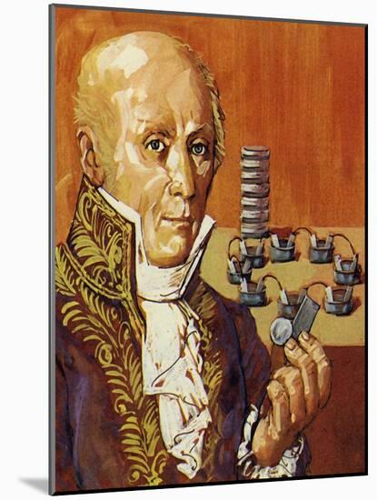 Volta and Galvani Showed That Electricity Could Be Produced by Chemical Action-null-Mounted Giclee Print