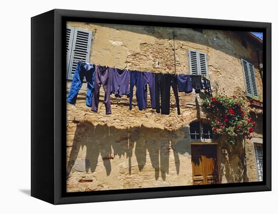 Volterra, Tuscany, Italy. Washing Hanging on a Line-Fraser Hall-Framed Premier Image Canvas