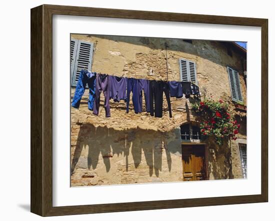 Volterra, Tuscany, Italy. Washing Hanging on a Line-Fraser Hall-Framed Photographic Print