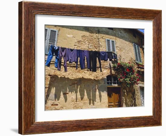 Volterra, Tuscany, Italy. Washing Hanging on a Line-Fraser Hall-Framed Photographic Print