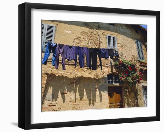 Volterra, Tuscany, Italy. Washing Hanging on a Line-Fraser Hall-Framed Photographic Print