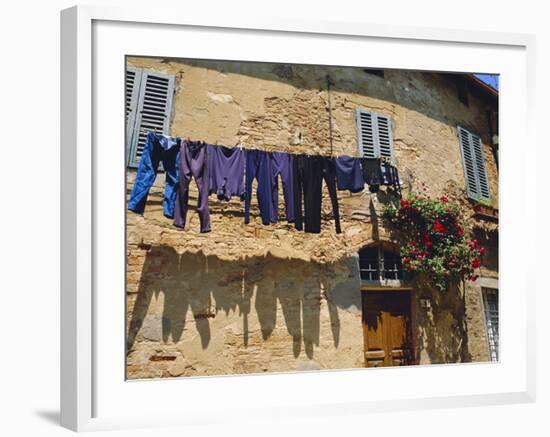 Volterra, Tuscany, Italy. Washing Hanging on a Line-Fraser Hall-Framed Photographic Print