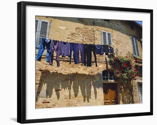 Volterra, Tuscany, Italy. Washing Hanging on a Line-Fraser Hall-Framed Photographic Print