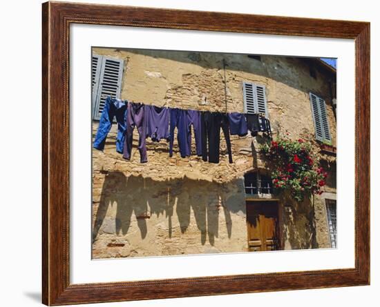 Volterra, Tuscany, Italy. Washing Hanging on a Line-Fraser Hall-Framed Photographic Print