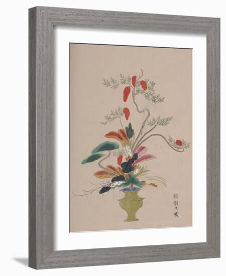 Volume of Floral Watercolours, 17Th Century (Ink and Watercolour on Paper; Woodblock Prints)-Japanese School-Framed Giclee Print