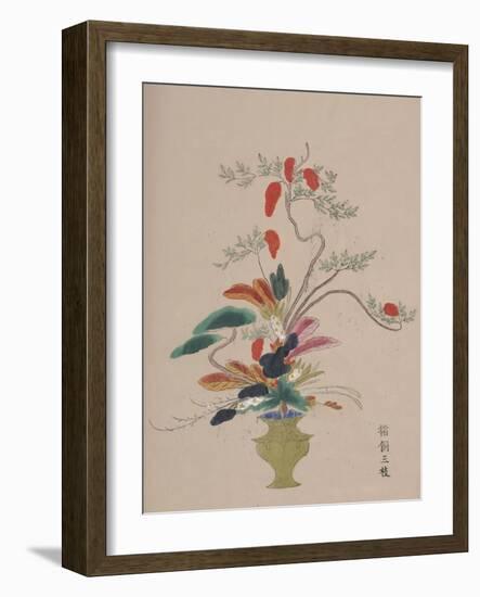 Volume of Floral Watercolours, 17Th Century (Ink and Watercolour on Paper; Woodblock Prints)-Japanese School-Framed Giclee Print