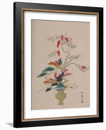 Volume of Floral Watercolours, 17Th Century (Ink and Watercolour on Paper; Woodblock Prints)-Japanese School-Framed Giclee Print