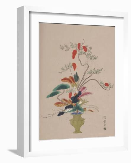 Volume of Floral Watercolours, 17Th Century (Ink and Watercolour on Paper; Woodblock Prints)-Japanese School-Framed Giclee Print