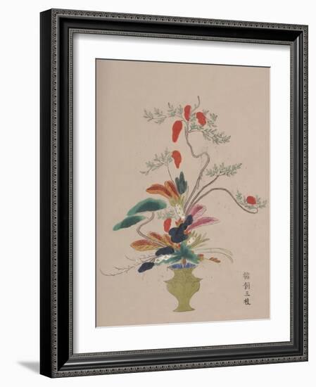 Volume of Floral Watercolours, 17Th Century (Ink and Watercolour on Paper; Woodblock Prints)-Japanese School-Framed Giclee Print