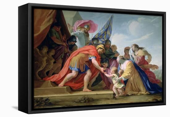 Volumnie and Véturie in Front of Coriolan, C1638-1639-Eustache Le Sueur-Framed Premier Image Canvas