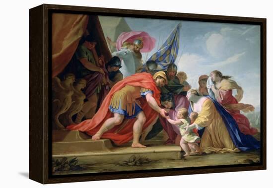 Volumnie and Véturie in Front of Coriolan, C1638-1639-Eustache Le Sueur-Framed Premier Image Canvas