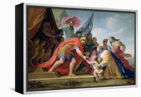 Volumnie and Véturie in Front of Coriolan, C1638-1639-Eustache Le Sueur-Framed Premier Image Canvas