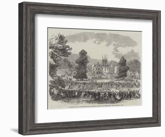 Volunteer Fete at Conington Castle, Huntingdonshire, the Hurdle-Race-null-Framed Giclee Print