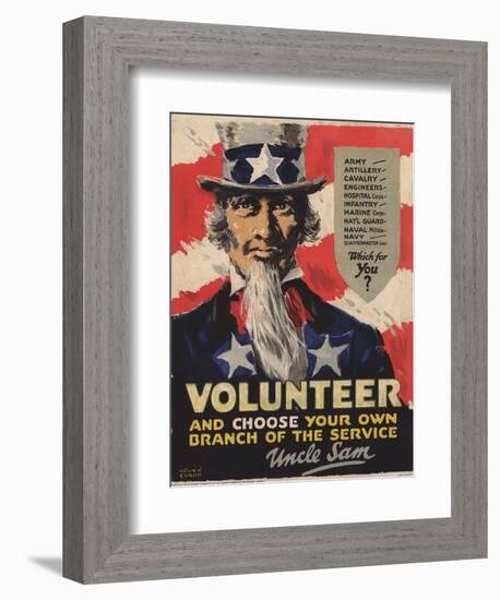 Volunteer Recruitment Poster-Arthur N. Edrop-Framed Giclee Print