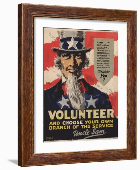 Volunteer Recruitment Poster-Arthur N. Edrop-Framed Giclee Print