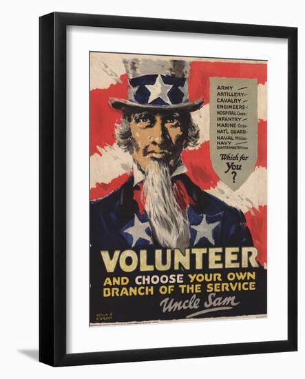 Volunteer Recruitment Poster-Arthur N. Edrop-Framed Giclee Print