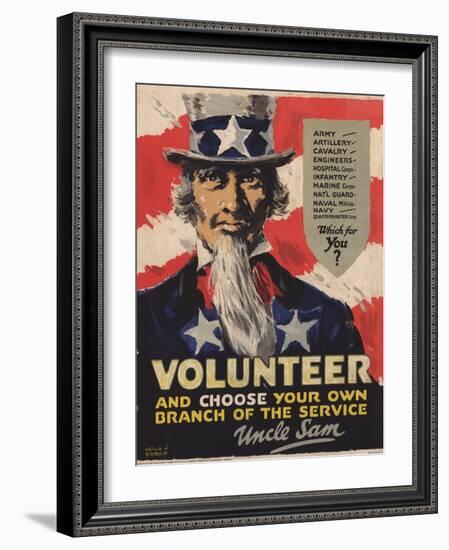 Volunteer Recruitment Poster-Arthur N. Edrop-Framed Giclee Print