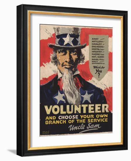 Volunteer Recruitment Poster-Arthur N. Edrop-Framed Giclee Print