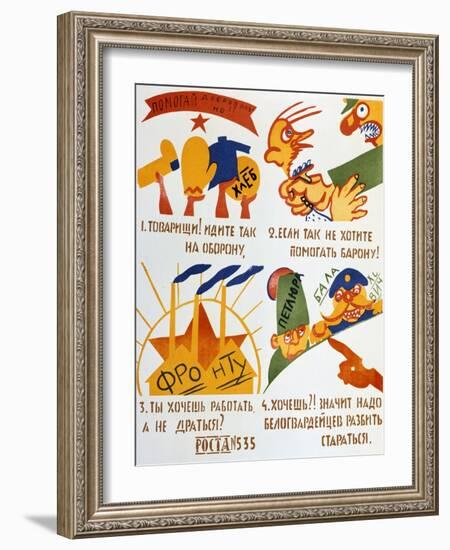 Volunteer Your Assistance!, 1920-Vladimir Mayakovsky-Framed Giclee Print