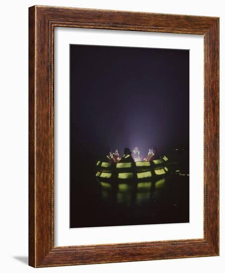 Volunteers in Raft During a Drill, 1966-Yale Joel-Framed Photographic Print