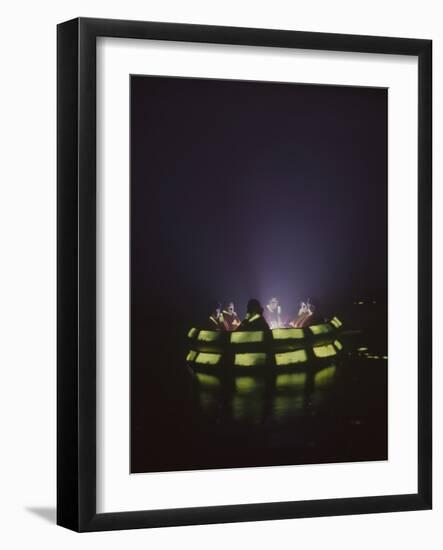 Volunteers in Raft During a Drill, 1966-Yale Joel-Framed Photographic Print