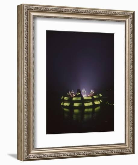 Volunteers in Raft During a Drill, 1966-Yale Joel-Framed Photographic Print