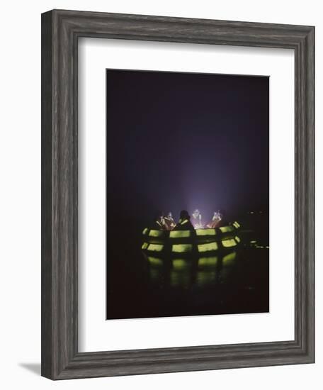 Volunteers in Raft During a Drill, 1966-Yale Joel-Framed Photographic Print